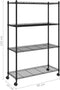 vidaXL Opbergrek 4-laags met wielen 200 kg 90x35x142 cm zwart