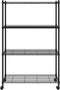 vidaXL Opbergrek 4-laags met wielen 200 kg 90x35x142 cm zwart