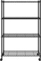 vidaXL Opbergrek 4-laags met wielen 200 kg 90x35x142 cm zwart