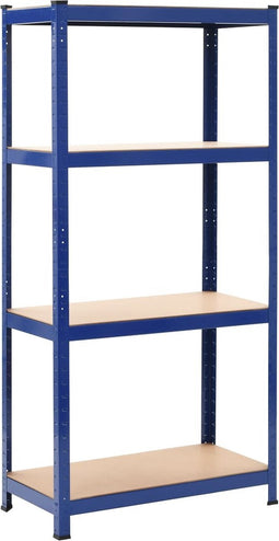 vidaXL - Opbergrek - 4-laags - staal - en - bewerkt - hout - blauw