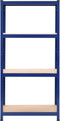 vidaXL - Opbergrek - 4-laags - staal - en - bewerkt - hout - blauw