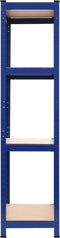 vidaXL - Opbergrek - 4-laags - staal - en - bewerkt - hout - blauw
