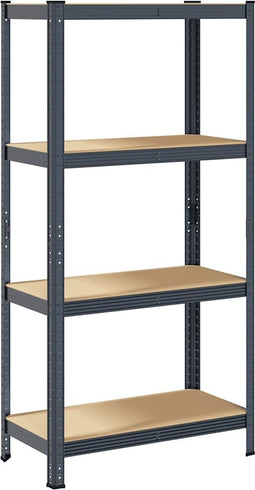 vidaXL - Opbergrek - 4-laags - staal - en - bewerkt - hout - antracietkleurig