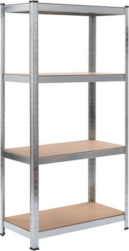 vidaXL - Opbergrek - 4-laags - staal - en - bewerkt - hout - zilverkleurig