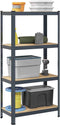 vidaXL - Opbergrek - 4-laags - staal - en - bewerkt - hout - antracietkleurig