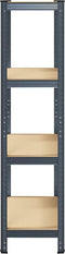 vidaXL - Opbergrek - 4-laags - staal - en - bewerkt - hout - antracietkleurig