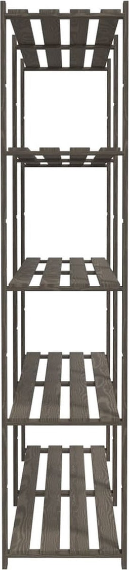 vidaXL - Opbergrek - 5-laags - 170x38x170 - cm - massief - grenenhout - grijs