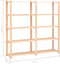 vidaXL - Opbergrek - 5-laags - 170x38x170 - cm - massief - grenenhout - 500 - kg
