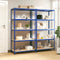vidaXL - Opbergrek - 5-laags - 2 - st - staal - & - bewerkt - hout - blauw