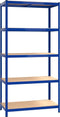vidaXL - Opbergrek - 5-laags - 2 - st - staal - & - bewerkt - hout - blauw