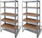 vidaXL - Opbergrek - 5-laags - 2 - st - staal - en - bewerkt - hout - zilverkleurig
