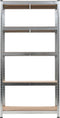 vidaXL - Opbergrek - 5-laags - 2 - st - staal - en - bewerkt - hout - zilverkleurig