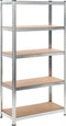 vidaXL - Opbergrek - 5-laags - 2 - st - staal - en - bewerkt - hout - zilverkleurig