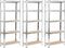 vidaXL - Opbergrek - 5-laags - 3 - st - staal - en - bewerkt - hout - zilverkleurig