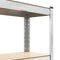 vidaXL - Opbergrek - 5-laags - 3 - st - staal - en - bewerkt - hout - zilverkleurig