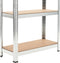 vidaXL - Opbergrek - 5-laags - 3 - st - staal - en - bewerkt - hout - zilverkleurig