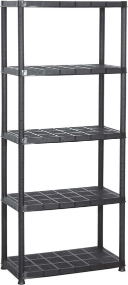 vidaXL - Opbergrek - 5-laags - 71x38x170 - cm - kunststof - zwart