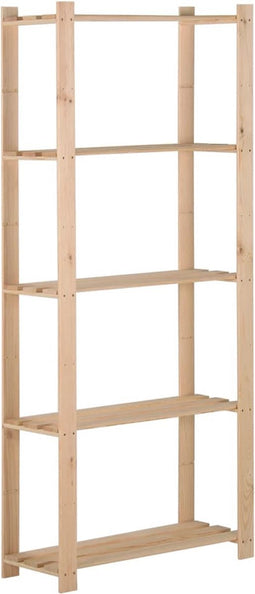 vidaXL - Opbergrek - 5-laags - 80x28,5x170 - cm - massief - grenenhout