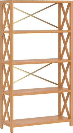 vidaXL - Opbergrek - 5-laags - 80x30x146 - cm - massief - eikenhout