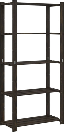 vidaXL - Opbergrek - 5-laags - 80x38x170 - cm - massief - grenenhout - zwart