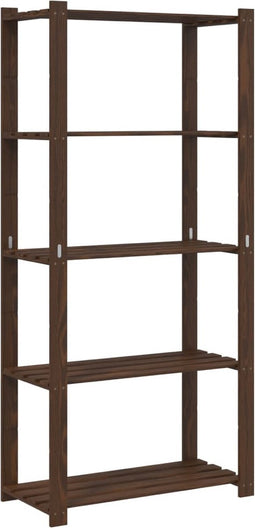 vidaXL - Opbergrek - 5-laags - 80x38x170 - cm - massief - grenenhout - bruin
