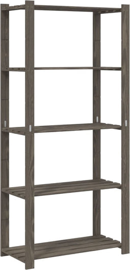 vidaXL - Opbergrek - 5-laags - 80x38x170 - cm - massief - grenenhout - grijs