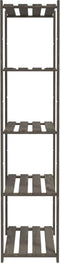 vidaXL - Opbergrek - 5-laags - 80x38x170 - cm - massief - grenenhout - grijs