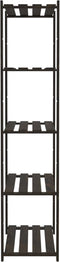 vidaXL - Opbergrek - 5-laags - 80x38x170 - cm - massief - grenenhout - zwart