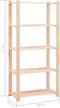 vidaXL - Opbergrek - 5-laags - 80x38x170 - cm - massief - grenenhout - 250 - kg