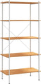 vidaXL - Opbergrek - 5-laags - 80x40x163 - cm - wit - en - eikenkleurig