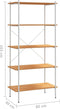 vidaXL - Opbergrek - 5-laags - 80x40x163 - cm - wit - en - eikenkleurig