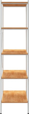 vidaXL - Opbergrek - 5-laags - 80x40x163 - cm - wit - en - eikenkleurig