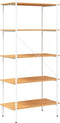 vidaXL - Opbergrek - 5-laags - 80x40x163 - cm - wit - en - eikenkleurig
