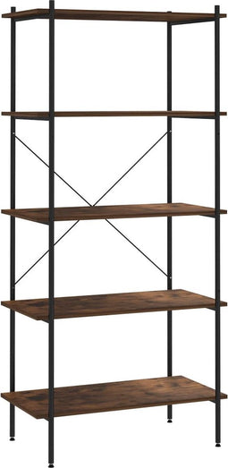 vidaXL - Opbergrek - 5-laags - 80x40x163 - cm - zwart - en - naturel