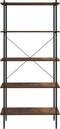vidaXL - Opbergrek - 5-laags - 80x40x163 - cm - zwart - en - naturel