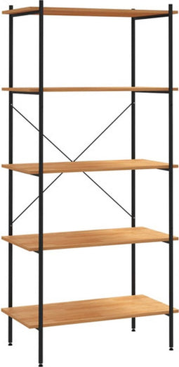 vidaXL - Opbergrek - 5-laags - 80x40x163 - cm - zwart - en - eikenkleurig