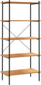 vidaXL - Opbergrek - 5-laags - 80x40x163 - cm - zwart - en - eikenkleurig