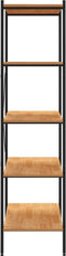 vidaXL - Opbergrek - 5-laags - 80x40x163 - cm - zwart - en - eikenkleurig