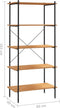 vidaXL - Opbergrek - 5-laags - 80x40x163 - cm - zwart - en - eikenkleurig