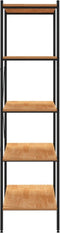 vidaXL - Opbergrek - 5-laags - 80x40x163 - cm - zwart - en - eikenkleurig