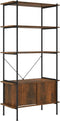vidaXL - Opbergrek - 5-laags - met - kast - 80x40x163 - cm - staal - en - bewerkt - hout