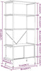 vidaXL - Opbergrek - 5-laags - met - kast - 80x40x163 - cm - staal - en - bewerkt - hout