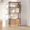 vidaXL - Opbergrek - 5-laags - met - kast - 80x40x163 - cm - staal - en - bewerkt - hout