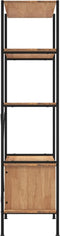 vidaXL - Opbergrek - 5-laags - met - kast - 80x40x163 - cm - staal - en - bewerkt - hout