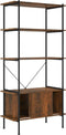 vidaXL - Opbergrek - 5-laags - met - kast - 80x40x163 - cm - staal - en - bewerkt - hout