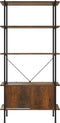 vidaXL - Opbergrek - 5-laags - met - kast - 80x40x163 - cm - staal - en - bewerkt - hout