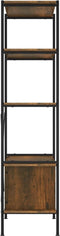 vidaXL - Opbergrek - 5-laags - met - kast - 80x40x163 - cm - staal - en - bewerkt - hout