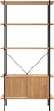 vidaXL - Opbergrek - 5-laags - met - kast - 80x40x163 - cm - staal - en - bewerkt - hout