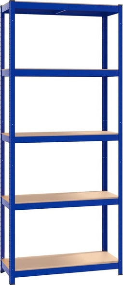 vidaXL - Opbergrek - 5-laags - staal - & - bewerkt - hout - blauw