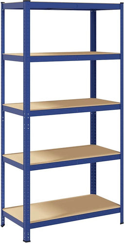 vidaXL - Opbergrek - 5-laags - staal - & - bewerkt - hout - blauw